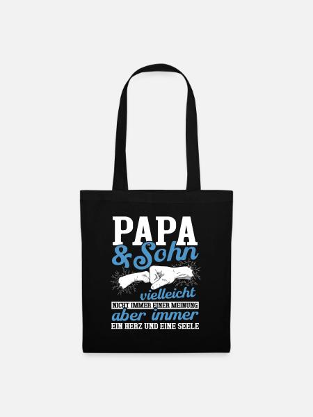 Papa und Sohn - Stoffbeutel - Schwarz