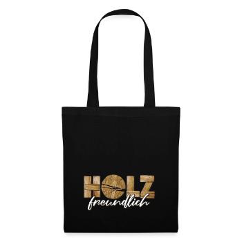 holzfreundlich - Stoffbeutel - Schwarz - Vorne