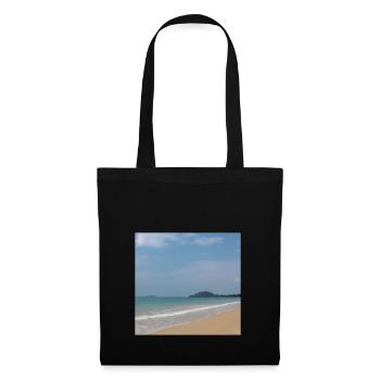 Strand mit Meer und blauem Himmel - Stoffbeutel - Schwarz - Vorne
