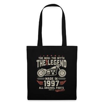 1997 Vintage Man Myth Legend Motorcycle - Tote Bag - black - Front