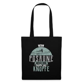 Trombone Trombone Tromboniste Laiton Cadeau - Sac en tissu - noir - Devant