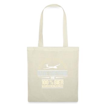 Segelflugzeug Segelflieger Segelflug Geschenk - Stoffbeutel - Natur - Vorne