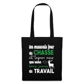Cadeau chasse chasseur hunter humour - Sac en tissu - noir - Devant