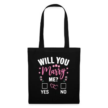 Veux-tu m’épouser ? | Demande en mariage Propose - Sac en tissu - noir - Devant