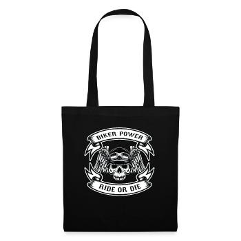 Biker Power Ride or the Motorcycle Biker - Tote Bag - black - Front