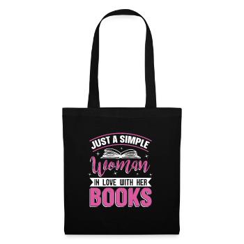Simple woman lives with her books for - Tote Bag - black - Front