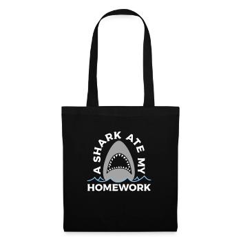Un requin a mes devoirs pour les amoureux des requins - Sac en tissu - noir - Devant
