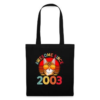 Awesome since 2003 Katze 19. Geburtstag Geschenk - Stoffbeutel - Schwarz - Vorne