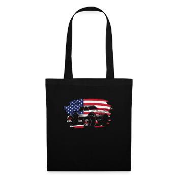 Monster Truck Patriotic Flag Truck Amateur - Sac en tissu - noir - Devant