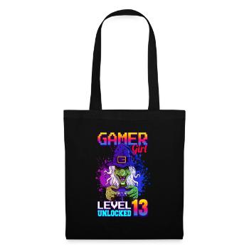gamer girl 13ème anniversaire jeux vidéo de jeu - Sac en tissu - noir - Devant
