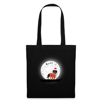 Dackel Weihnachten Geschenk - Stoffbeutel - Schwarz - Vorne