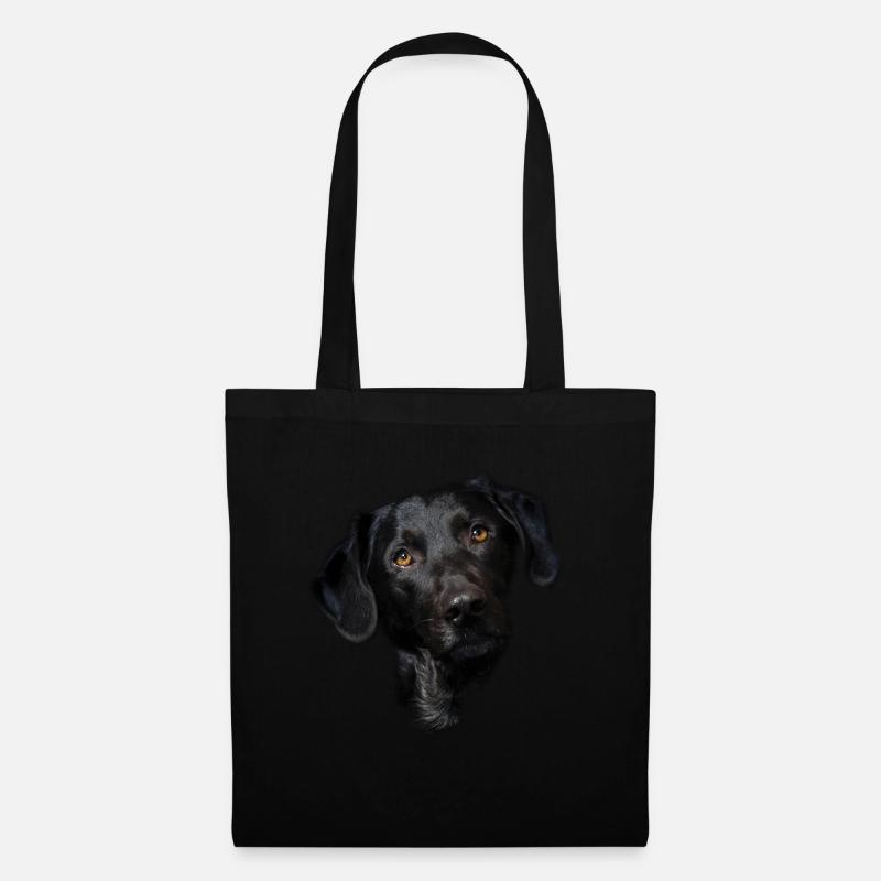 Schwarzes Labrador-Hundegesicht - Stoffbeutel - Schwarz