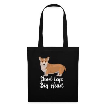 Corgi Dog Short Legs Big Heart - Tote Bag - black - Front