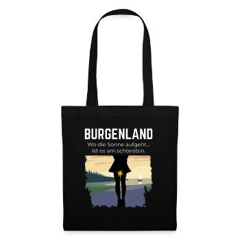 Lustiges Burgenland Geschenk Sonne Österreich - Stoffbeutel - Schwarz - Vorne