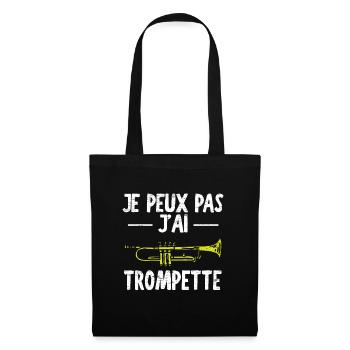 Je Peux Pas J'ai Trompette - Sac en tissu - noir - Devant