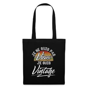 Je Ne Suis Pas Vieux Je Suis Vintage - Sac en tissu - noir - Devant