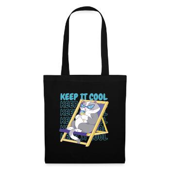 Ice Cream Summer Beach Ice Cream Holiday Cat - Tote Bag - black - Front