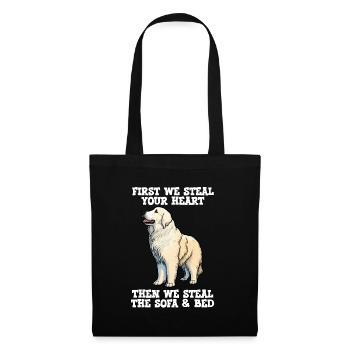 Great Pyrenees First We Steal Your Heart - Tote Bag - black - Front