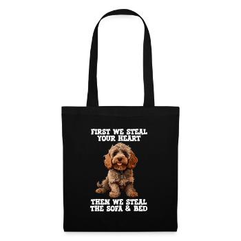 Cockapoo d’abord nous volons votre cœur - Sac en tissu - noir - Devant
