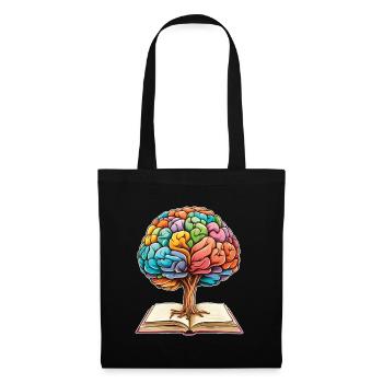 Lesen bildet Mindset Wachstum Kunstwerk Baum - Stoffbeutel - Schwarz - Vorne