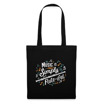 Drôle Flûte jeu de mots Instrument Flûte transversale Musique - Sac en tissu - noir - Devant