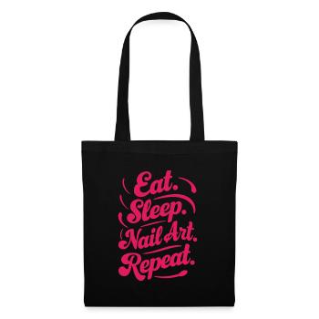 Eat Sleep Nail Art Repeat Nail Tech beautician Job - Tote Bag - black - Front