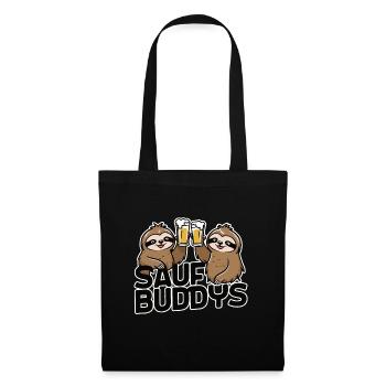 Saufbuddy Saufbuddys Saufen Bier Alkohol Party Fau - Stoffbeutel - Schwarz - Vorne