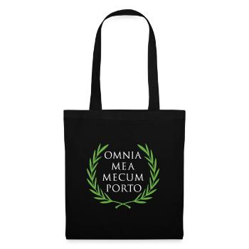 Omnia Mea Mecum Porto Latin Roman Cicero Philsoph - Tote Bag - black - Front