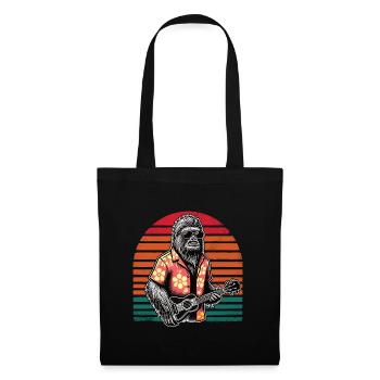 Sasquatch Bigfoot Ukulélé Hawaii Sunset Vintage Me - Sac en tissu - noir - Devant
