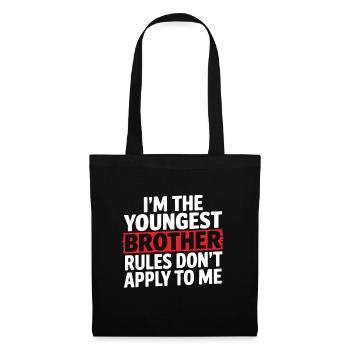 I'm the youngest brother rules don't apply to me - Tote Bag - black - Front