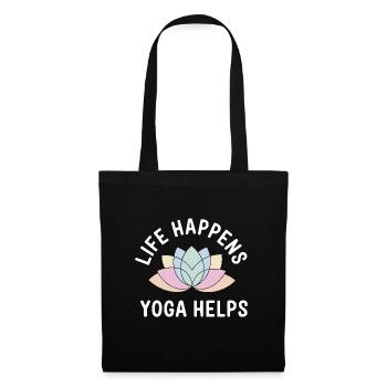 Life Happens Yoga Helps Meditation Mindfulness - Tote Bag - black - Front