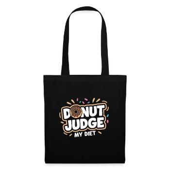 Donut-Richter meine Diät Lustiger Donut-Liebhaber Wortspiel - Stoffbeutel - Schwarz - Vorne