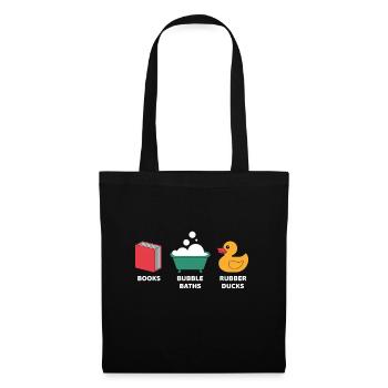 Livres Bains moussants et canards en caoutchouc - Sac en tissu - noir - Devant