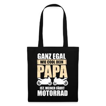Motorrad Biker Bike Motorradfahrer Papa Geschenk - Stoffbeutel - Schwarz - Vorne