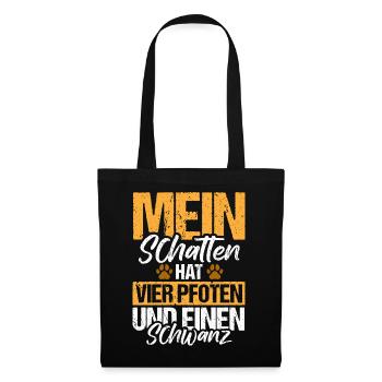 Hund Mein schatten hat vier Pfoten - Stoffbeutel - Schwarz - Vorne