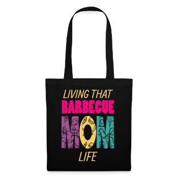 Vivre ce barbecue Mom Life Grilling BBQ Fan - Sac en tissu - noir - Devant