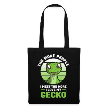 Amateur de gecko | Geckos Reptiles Animaux Cadeaux - Sac en tissu - noir - Devant