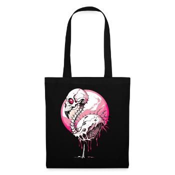 Flamant rose crâne // Totenkopf Flamingo FS0069 - Sac en tissu - noir - Devant