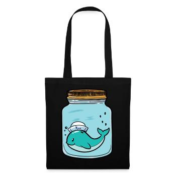Baleine, Poisson, Poisson, Aquarium, Zoologie, Zoo, Animaux - Sac en tissu - noir - Devant
