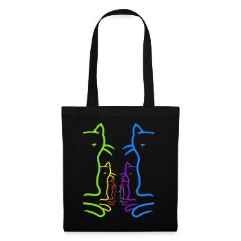 Rétro Katddzen Vintage des années 90 Famille de chats des années 80 - Sac en tissu - noir - Devant