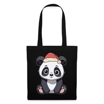 Père Noël Panda Panda Ours Chine - Sac en tissu - noir - Devant