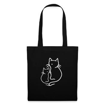Chat Chats Rétro Années 80 Années 90 Vintage - Sac en tissu - noir - Devant