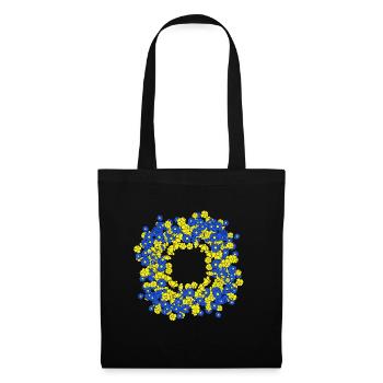 Couronne florale Fleur florale d’été - Sac en tissu - noir - Devant