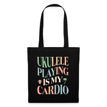 Jouer du ukulélé est mon cardio - Sac en tissu - noir - Devant