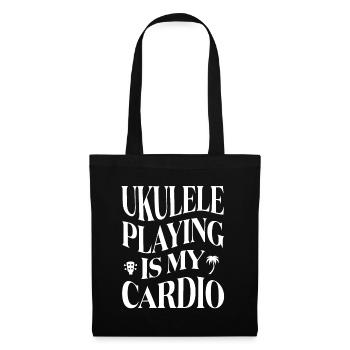 Ukulele playing is my cardio - Tote Bag - black - Front