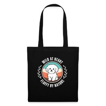 Wild at Heart - Vintage Sunset Maltese Dog Design - Sac en tissu - noir - Devant