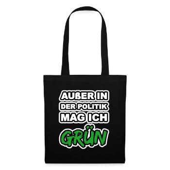 Grün - Stoffbeutel - Schwarz - Vorne