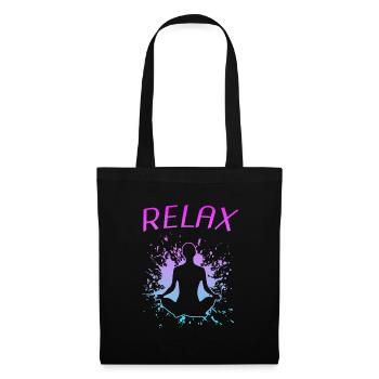 Yoga Yogi Relax Namaste - Stoffbeutel - Schwarz - Vorne