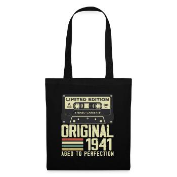 83. Jubiläumsgeschenk im Retro-Stil 1941 - Stoffbeutel - Schwarz - Vorne