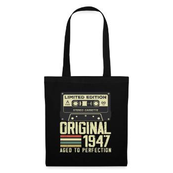 77e Cadeau Anniversaire Style rétro 1947 - Sac en tissu - noir - Devant